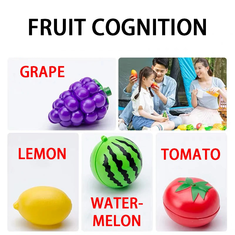 Kit de Frutas e Legumes de Faz de Conta - Brinquedo Educativo em Plástico